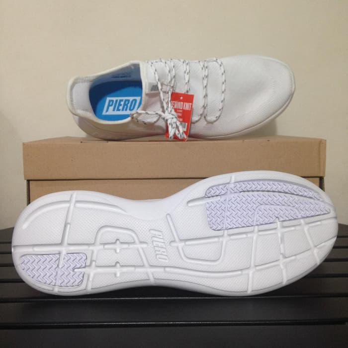 GROSIR SEPATU CASUAL PIERO REWIND KNIT ALL WHITE P20533 ORIGINAL BNIB TERMURAH