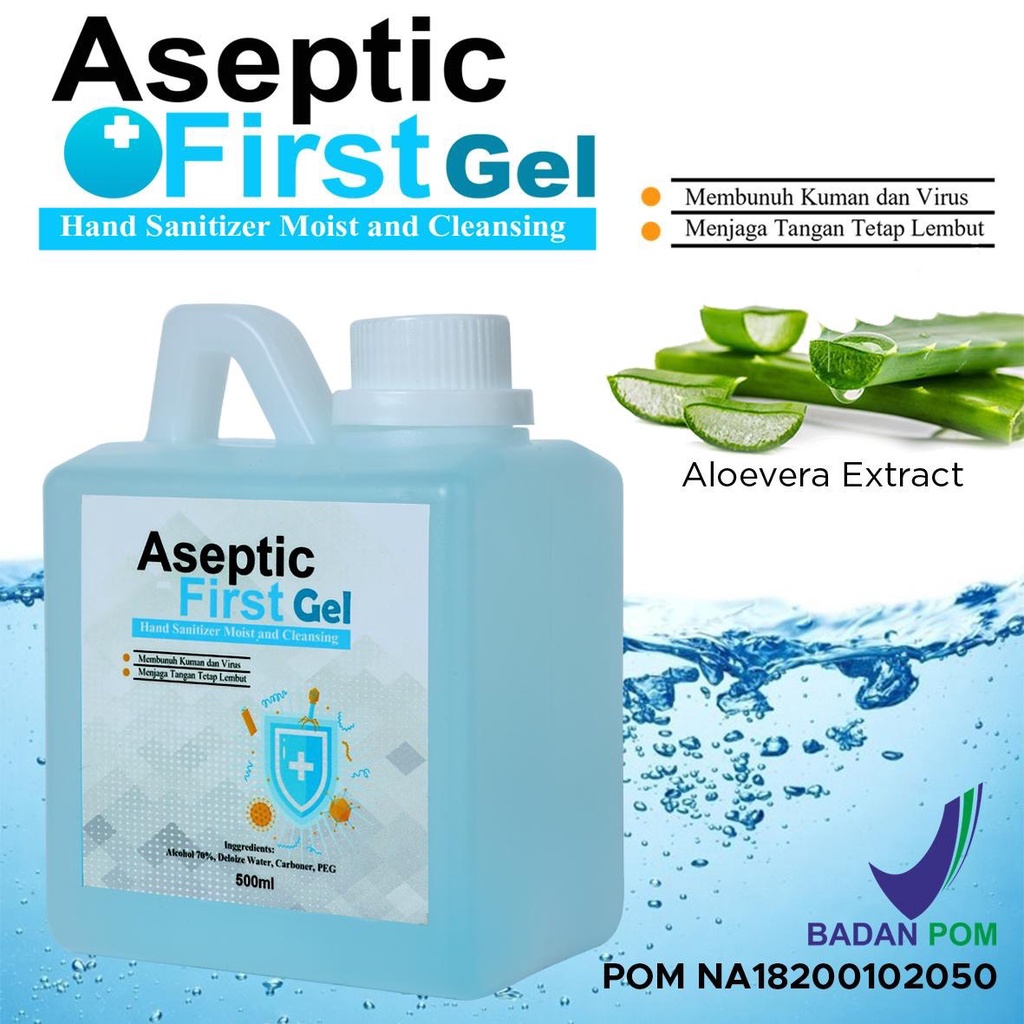 ASEPTIC FIRST HAND SANITIZER GEL 500 ML PUMP