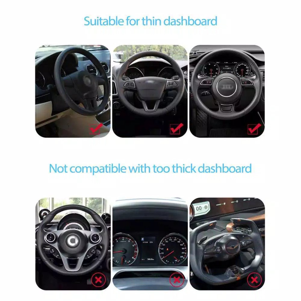 Car Holder Dashboard / Phone Holder Mobil Dashboard / Holder HP GPS Mobil Jepit Multifungsi