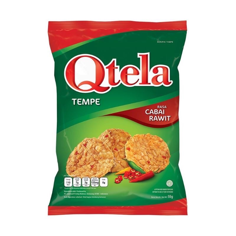 

Qtela Tempe 55gr Rasa Cabai Rawit