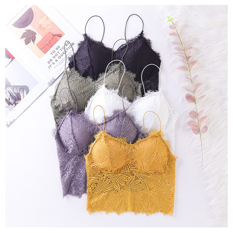 3SP | UWR27 Bralette Busa Motif Bunga Tanpa Kawat Bahan Katun Bra BH Motif Renda Gaya Korea