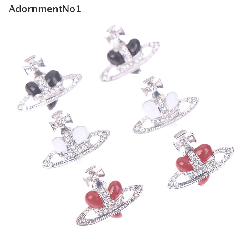 (AdornmentNo1) Kalung Rantai + Anting Gantung Tusuk Gaya Eropa Motif planet Saturnus Untuk Perhiasan Wanita