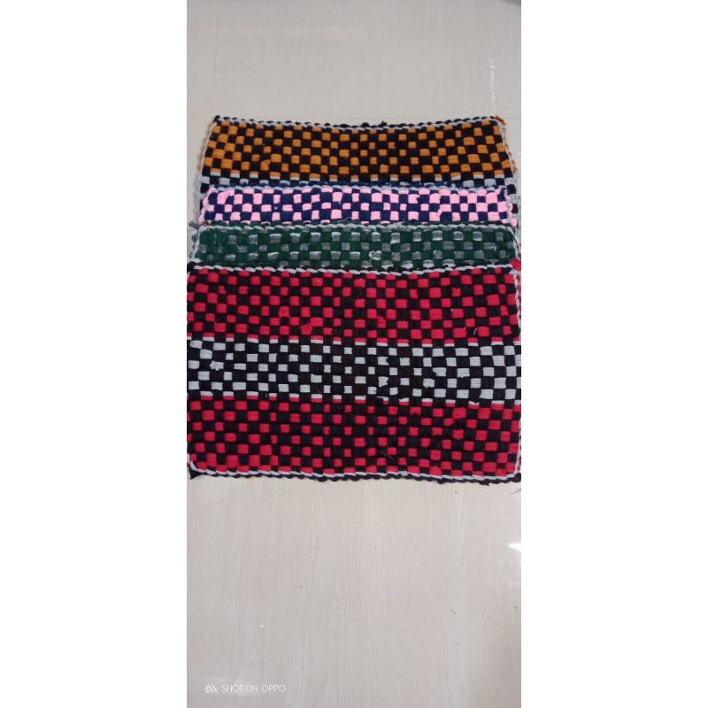 keset anyaman ukur 40*60, keset kain, keset kain perca, keset anyam tebal, keset anyam super tebal, 