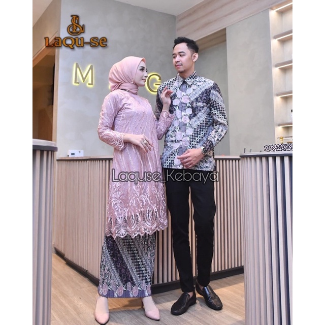 Setelan Kebaya Tunik Batik Couple Modern Terbaru Outfit Pasangan Kondangan Wisuda By Laquse_kebaya2