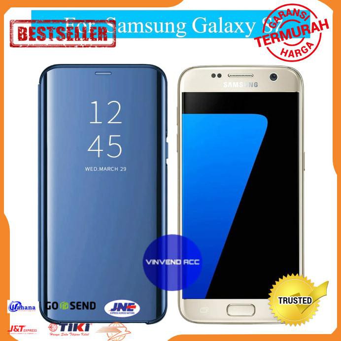 FLIP CASE SAMSUNG S7 S7FLAT S7 FLAT CLEAR VIEW STANDING COVER