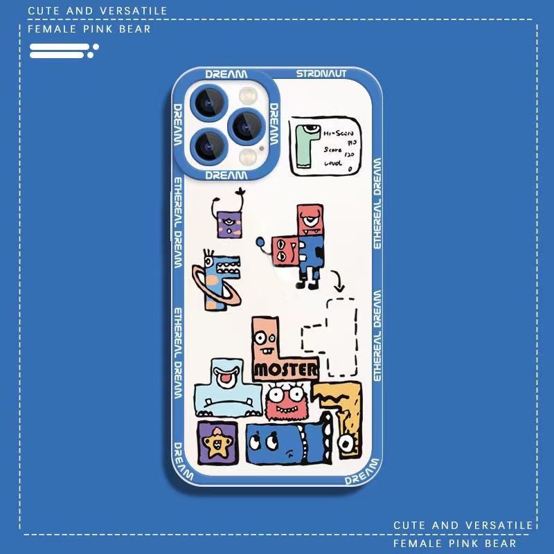 Soft Case TPU Transparan Motif Little Monster Untuk Iphone 13 Pro Max / 12 / 11 / XS / XR / X / 8 / 7 / 6 Plus / SE 2020