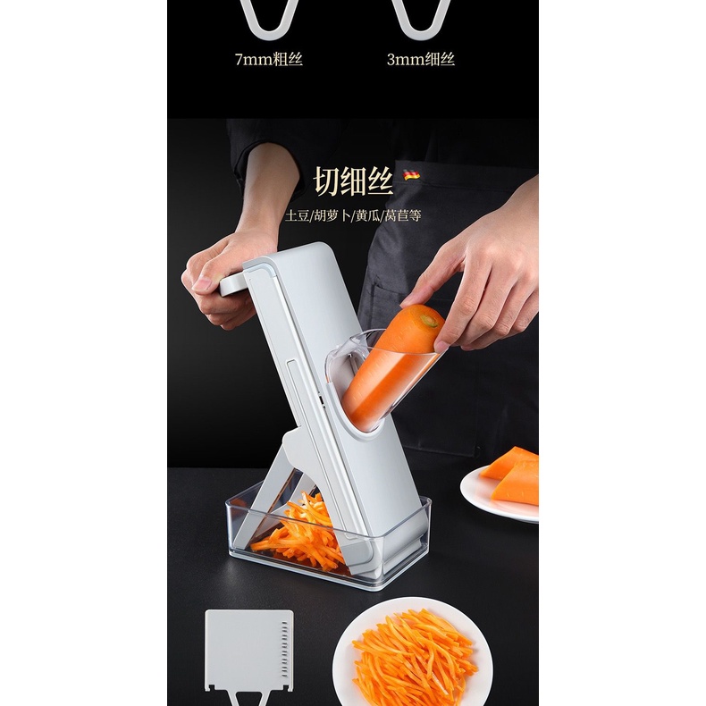 (BOW) Alat Pengiris Sayur Mandolin Pemotongan Daging Buah Manual Multifungsi Safety Slicer