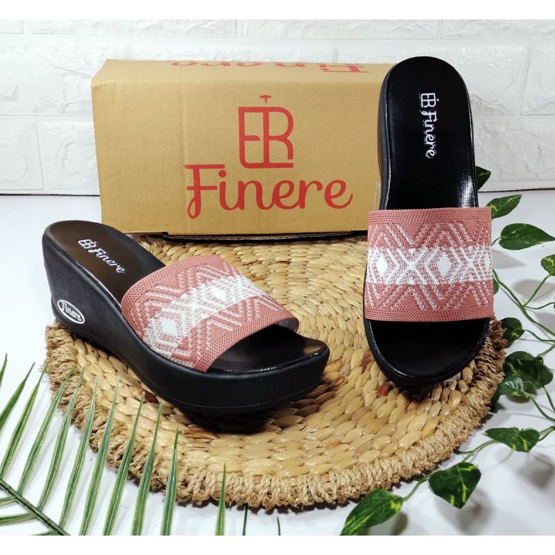 sandal wanita terbaru wedges rajut import