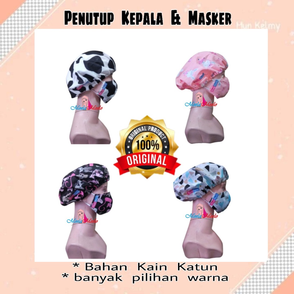 Topi Operasi Surgical Cap Topi Chef Koki Masak Topi Pekerja Pabrik Nursecap Bahan Kain  Penutup kepala Kain Hair net Mob Cap/ Topi Lab penutup kepala medis | Topi