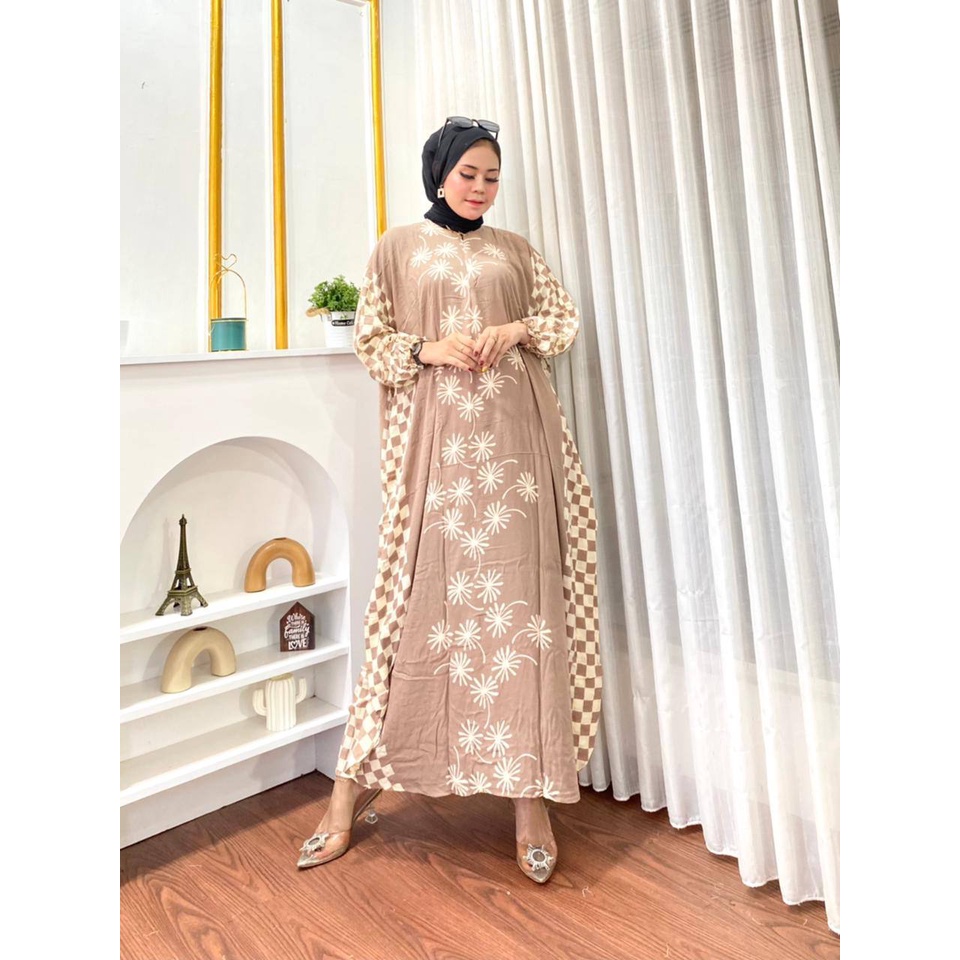 BILION KAFTAN REVA MAXY DRESS SUPER JUMBO LD 150 DASTER BATIK BUSUI ZIPPER DEPAN GAMIS RAYON BATIK C