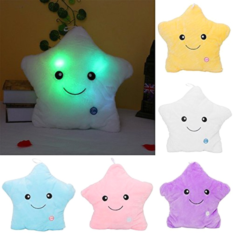 Mary 15 ''LED Cuddle Doll Plush Star Pillow Mainan Boneka Bantal Tidur Tidur Siang Dengan Lampu Flash Dekorasi Kantor Malam Indah