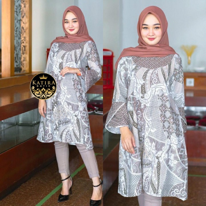 ADA JUMBO COUPLE TUNIK LONCENG SEKAR GADING TUNIC BATIK TUNIK SERAGAM PESTA BATIK PREMIUM TUNIK KEME