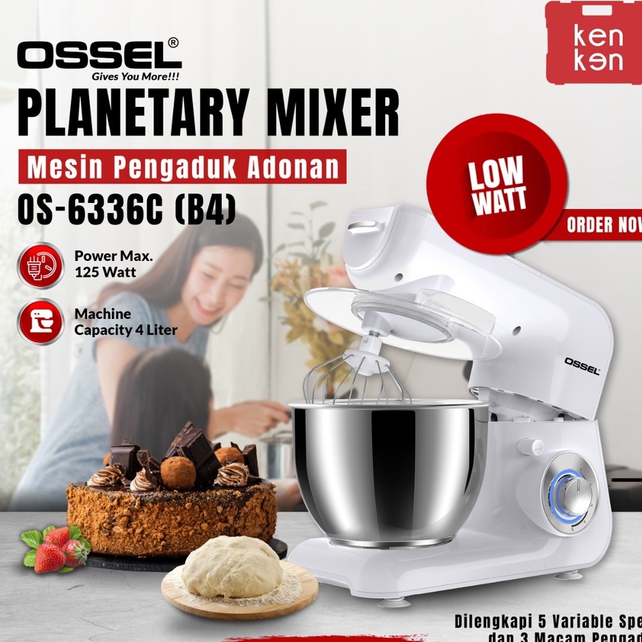 OSSEL Mixer Roti Ossel 4 liter Mesin Mixer Roti Planetary Mixer B-4 B4 OSSEL