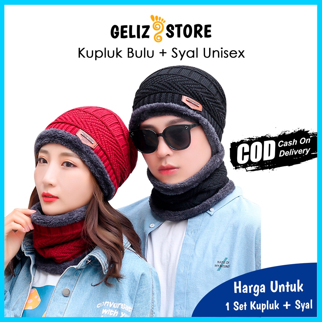 Topi Kupluk Rajut Pria dan Wanita Dewasa Unisex Tebal Hangat Lembut Beanie Hat Import