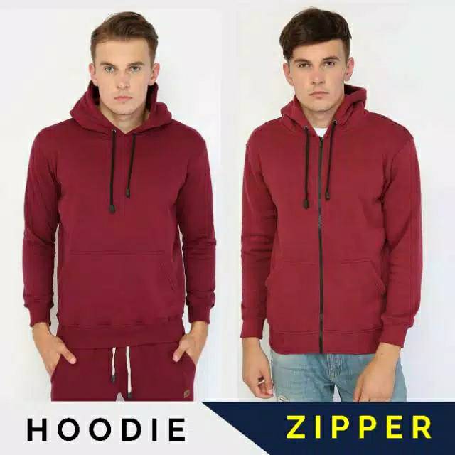 Hoodie  Zipper Polos warna Hijau Botol Distro Pria dan wanita Size M sampai XXL