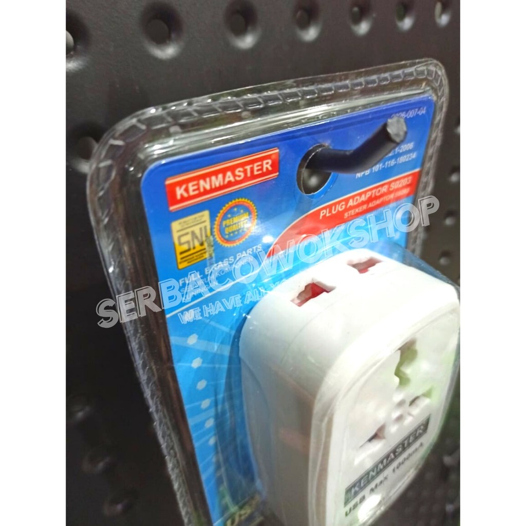 Kenmaster Steker Listrik 2 USB Plug Adaptor Stop Kontak Cabang 3 Termurah Berkualitas