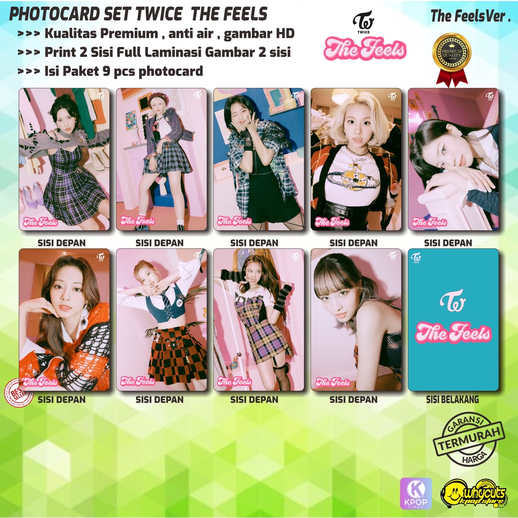 PHOTOCARD SET PREMIUM KPOP TWICE TASTE OF LOVE &amp; THE FEELS isi 9 pcs full set semua member