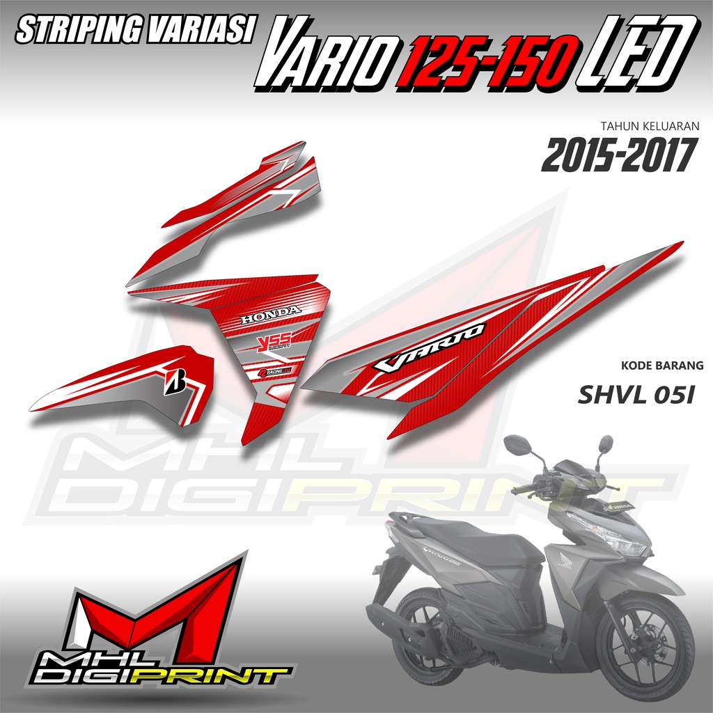 STRIPING VARIASI HONDA VARIO 125 &amp; 150 -  STIKER VARIO 125 &amp; 150 LED - SHVL 05