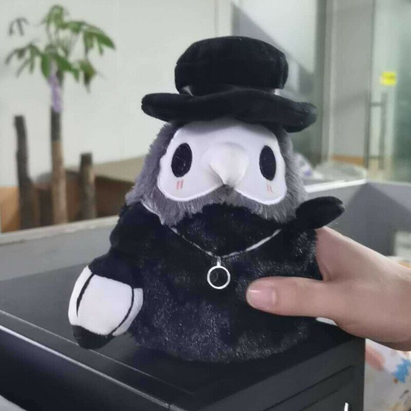 New 18cm Scp Foundation Plague Doctor Luminous Plush Toy Lovers Doll Halloween Decoration