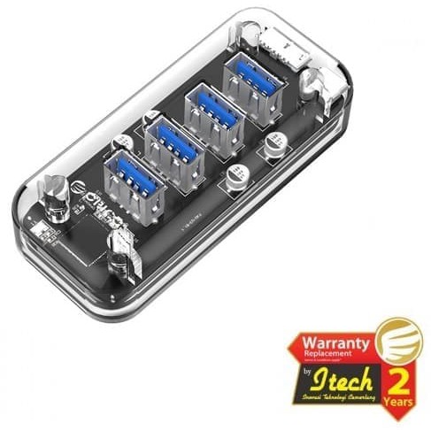 Usb hub orico 4 port usb 3.0 transparent f4u-u3