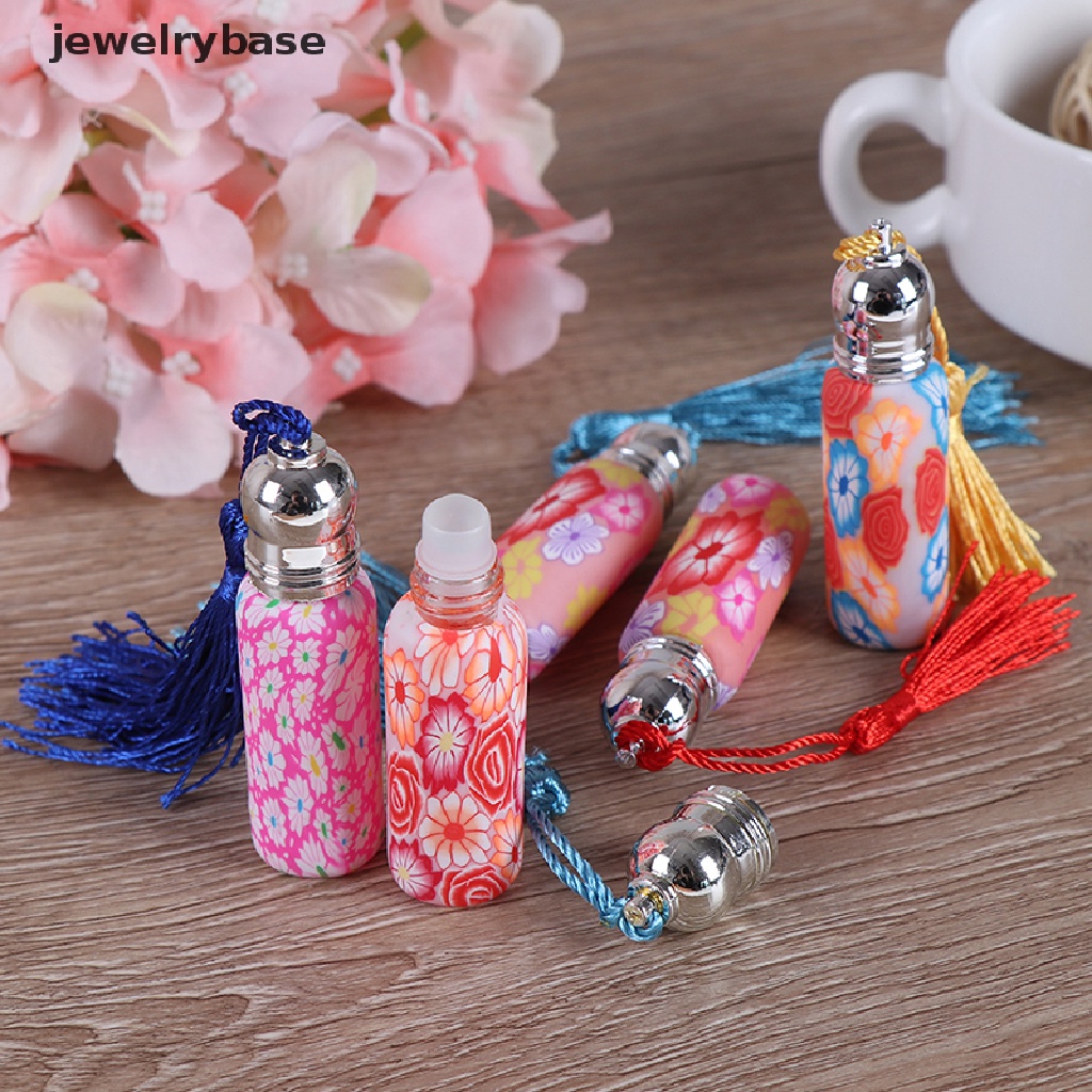 [Base] 1/4*6ml Empty Glass Perfume Essential Oil Bottle Roll On Roller Soft Clay Random Boutique