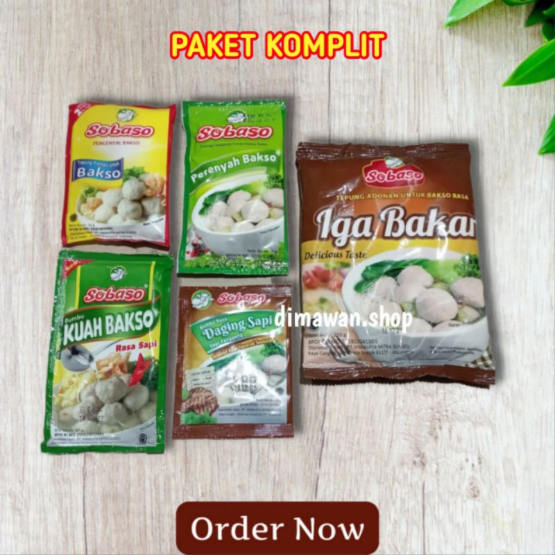 

SOBASO Tepung bakso paket komplit iga bakar bumbu kuah daging sapi