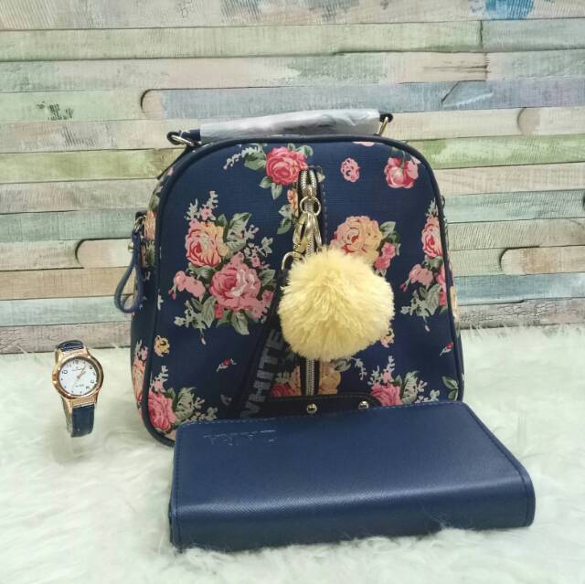 Tas paket 3in1 shaby pompom