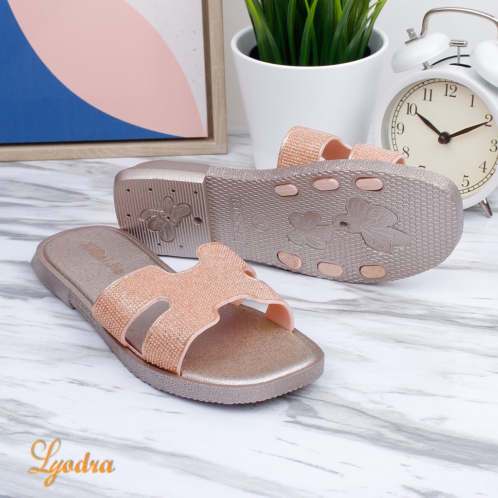 Lyodra Lilliana Flip Flop Jelly Shoes Import LDR917 Real Pict TANPA KOTAK SEPATU