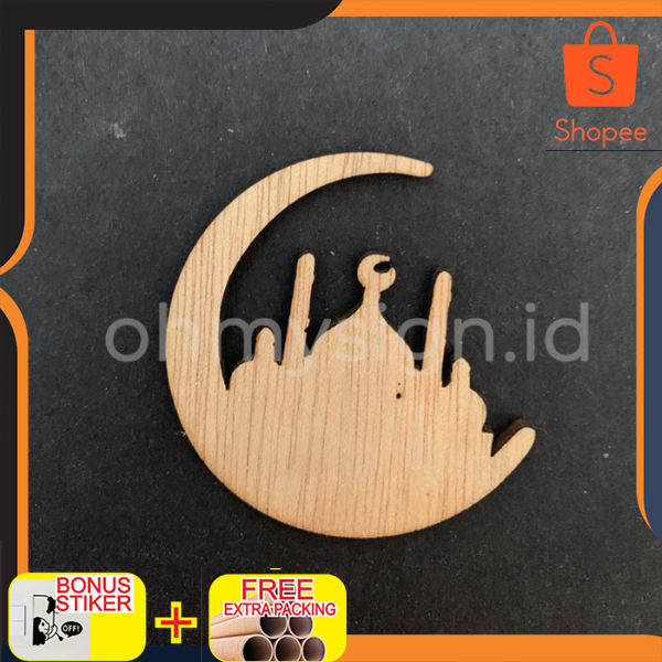 

Hiasan Hampers Lebaran Bulan | Idul Fitri Tag Hampers Label Kayu Keren