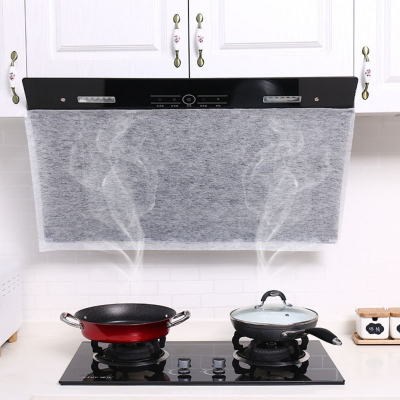 12pcs / set Cooker Hood Universal Filters Home Restaurant Anti Oil Cotton Filters Paper Grease Cooker Hood Extractor Non-Woven Extractor Fan Grease