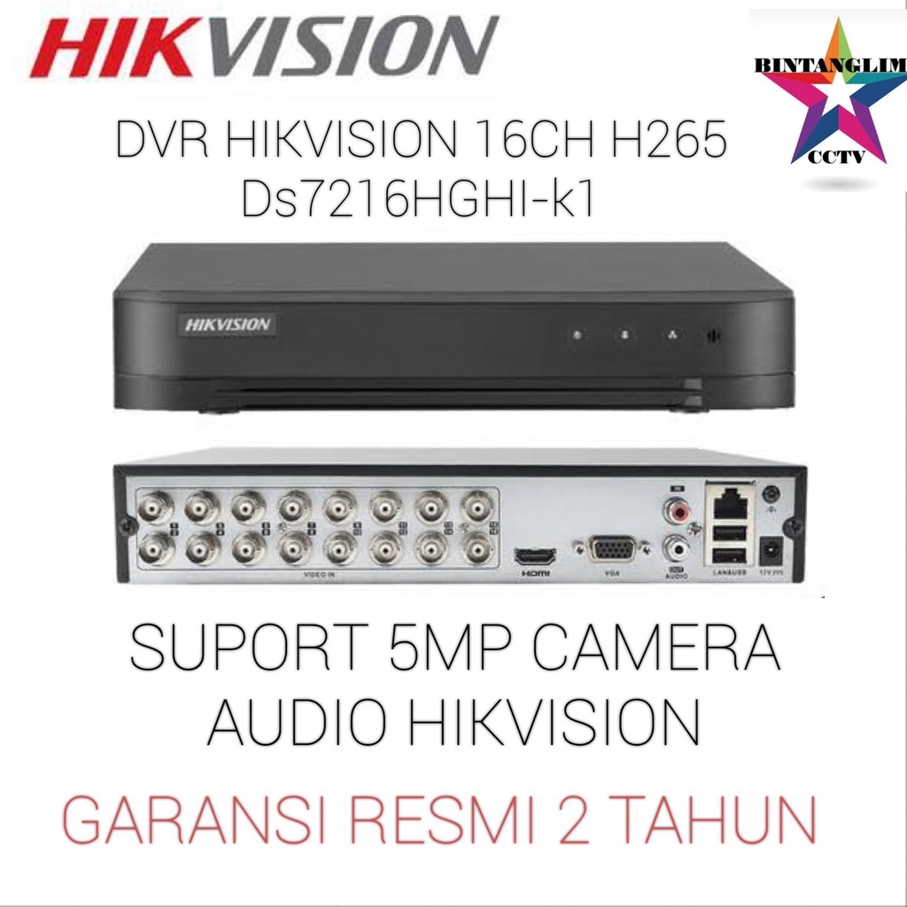 HIKVISION DVR DS-7216HGHI-K1 ORIGINAL 16 CHANNEL / TURBO HD 16CH