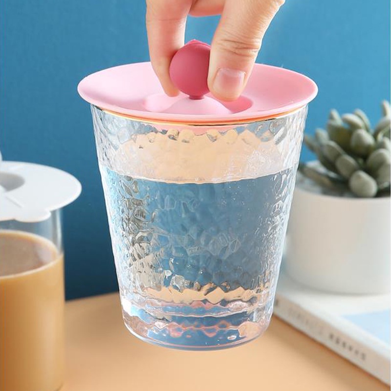 Spoon Penutup Cangkir Silikon Penutup Mug Tahan Debu Kualitas Makanan Tutup Antibocor Disegel Sendok Penjepit Cangkir Kopi Tutup Bersegel Aksesori Botol Air