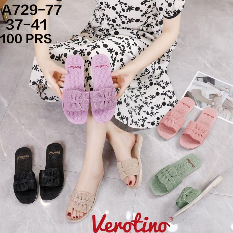Sandal Selop Wanita Verotino A729-77 bahan karet tali pita