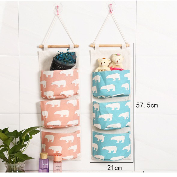 Korean Style Pouch Gantung Hiasan Dinding Rak Kain Model Korea Storage Serbaguna