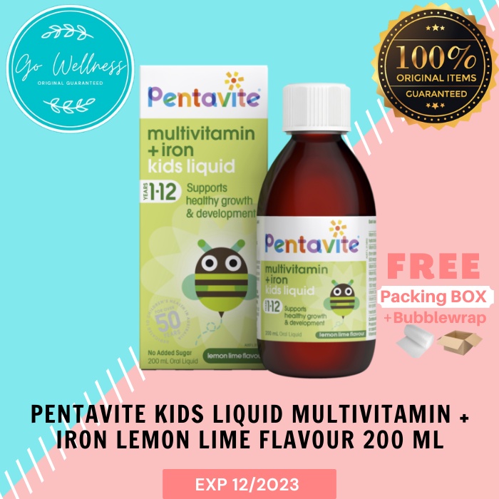 Jual PENTAVITE Kids Liquid Multivitamin with Iron Lemon Lime Flavour