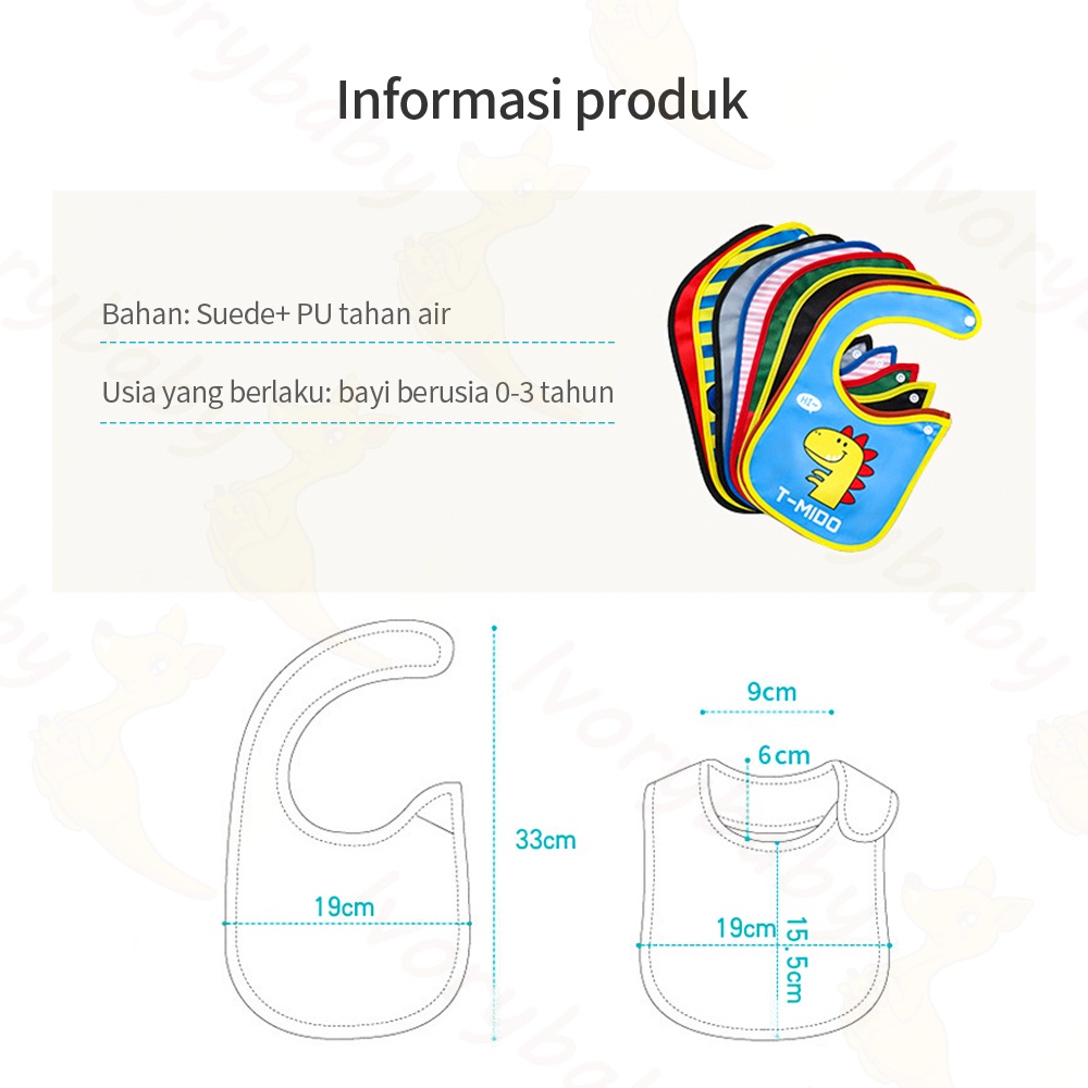 Ivorybaby Celemek bayi/celemek makan bayi waterproof/baby bib