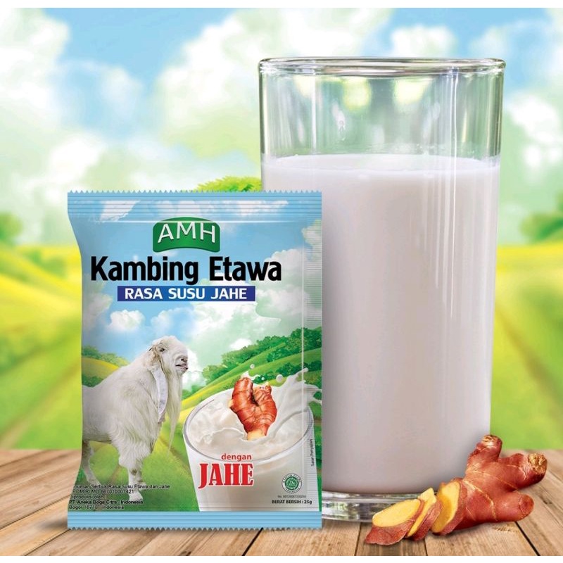 AMH Susu Kambing Etawa rasa susu jahe  box / renceng isi 10