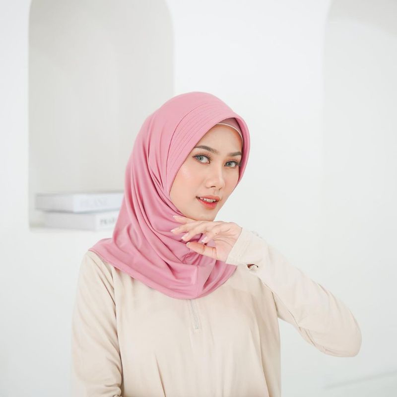 Bergo Jersey/ Bergo sport/ Khimar Sport/ Jilbab sport Size S || Termurah kualitas terbaik-Salem