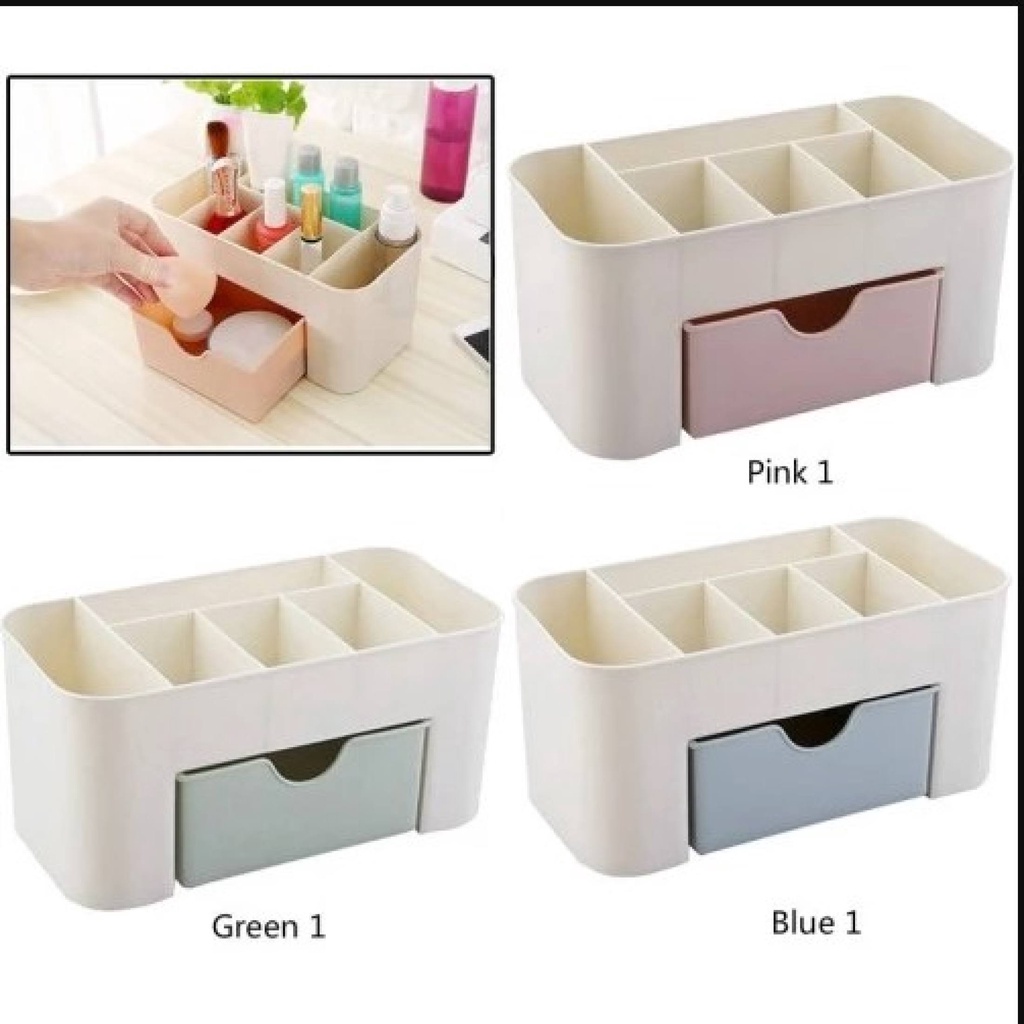 (C017) Rak Kosmetik Plastik Murah, Storage Box Make Up Brush Kotak Perhiasan serbaguna make up kosmetik