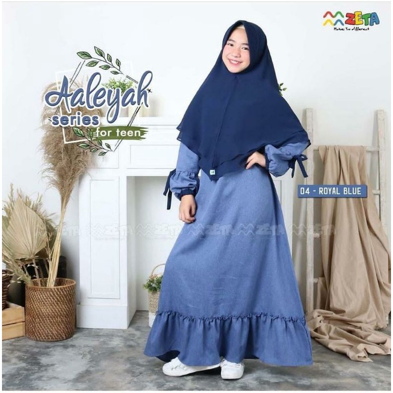 Gamis anak aliyah 8-12 tahun/2 ukuran dan sofia plus hijab 2 size