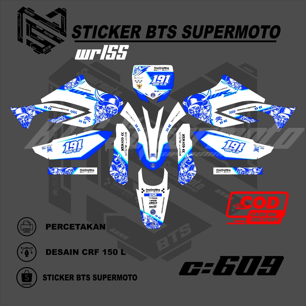sticker stiker setiker motor full body wr 155 orajet atau hologram bebas reqest