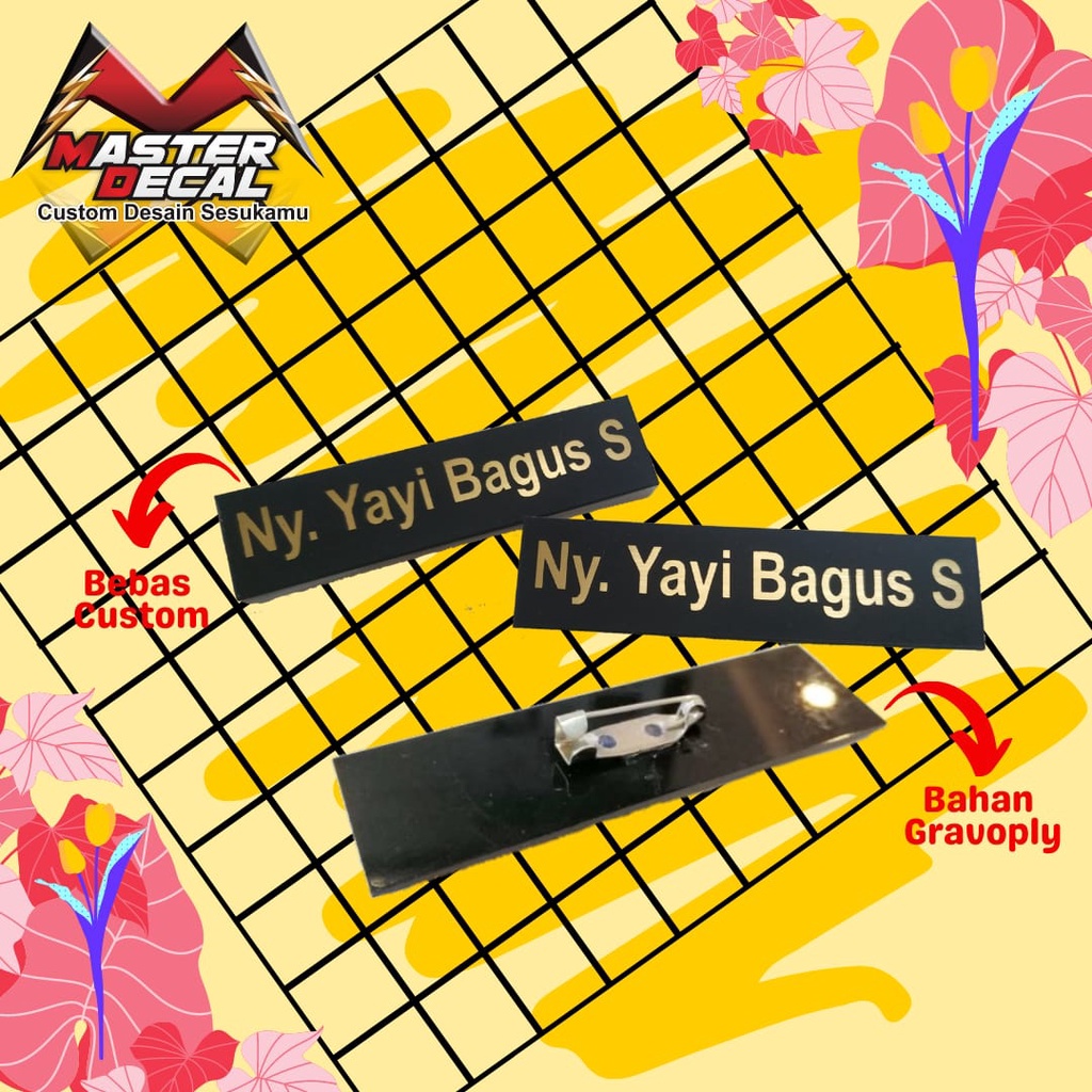 

Nametag Kuningan / Nama Dada / Nametag Gravoply
