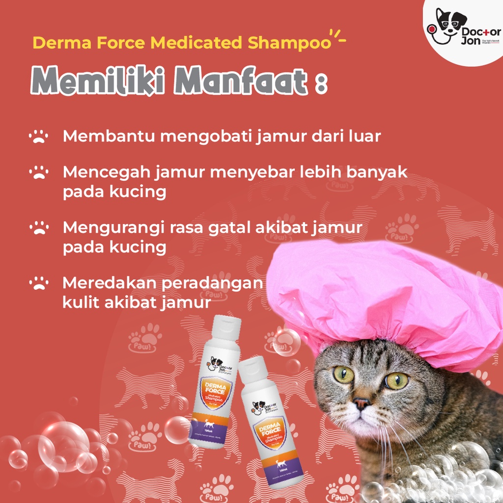 Shampo Kucing Anti Jamur / Doctor Jon Derma Force Medicated