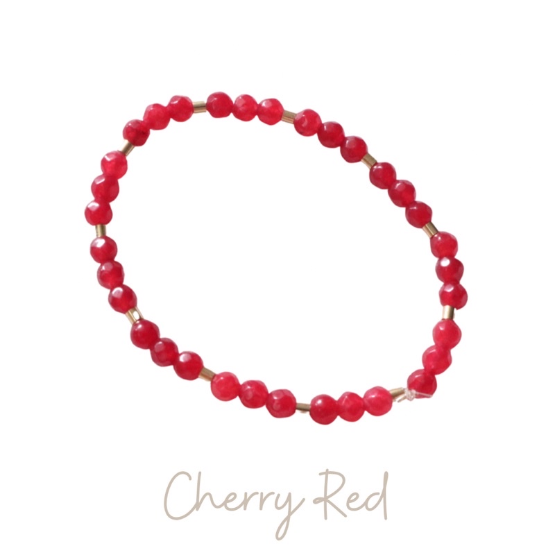 Gelang tangan RED CHERRY Gemstone Bracelet adjustable (gelang batu/ gelang stone/ gelang christmas)