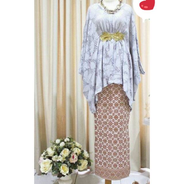 Kaftan pendek brokat grey abu , kaftan murah kaftan hijab