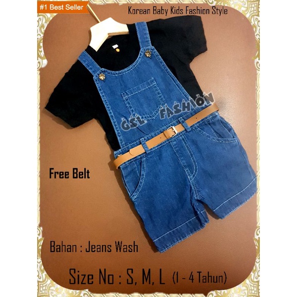 Baju Anak Perempuan dan Laki laki Unisex Import 1 2 3 4 tahun Overall Jumper Pendek Jeans Bayi Pakai