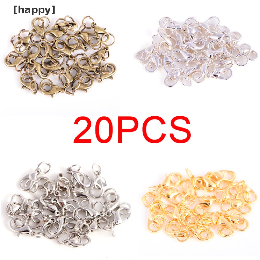 20pcs / Set Kait Lobster Bahan Alloy Untuk Membuat Perhiasan Kalung Dan Gelang