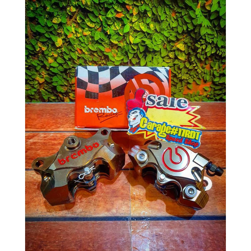 Kaliper Brembo 2P 2 Piston CNC Brown Product Import Universal Sesuaikan Breaket.