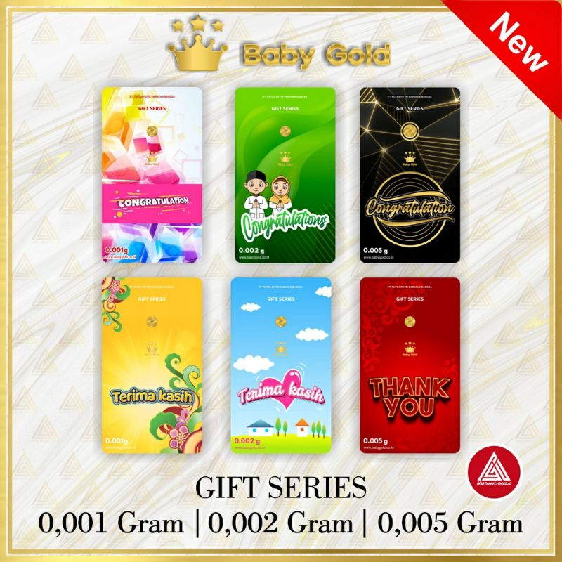 Babygold gift series//fine gold//emas 24 karat//EMAS MINI//0,002gr 0,005gr 0,01gr 0,02gr//gift lebar