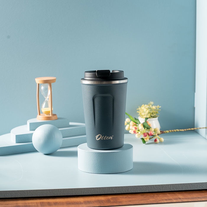 Otten Reusable Coffee Mug Lengkap Dengan Stainless Steel Filter Blue-1